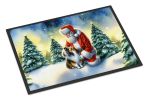 NEW Sheltie and Santa Claus Doormat Front Door Mat Indoor Outdoor Rugs for Entryway, Non Slip Washable Low Pile, 18H X 27W