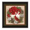 Trendy Decor 4U Cardinal Wreath Black Framed Wall Art for Living Room, Bedroom Wall Art Print for Home Decor by Linda Spivey