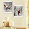 Trendy Decor 4U 2-Piece Vignette On The Eve of Christmas White Framed Wall Art for Living Room, Holiday Wall Art Print for Home Decor