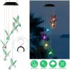 LED Solar Hummingbird Wind Chime Solar String Lights 6 LEDs Color-Changing IP65 Waterproof Decorative Lamp Lighting for Home Garden Fence Party