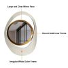 Modern Geometric Wall Mirror 18"x24" Warm White & Gold Decor for Living Room Bedroom