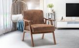 Mid-Century Modern Chair, Living Room Chair with Solid Wood Frame, Accent Chair Extra-Thick Backrest, Wingback Chair for Bedroom, Reading Room