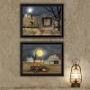 Trendy Decor 4U 2- Piece Vignette Halloween Season in the Country Black Framed Wall Art for Living Room