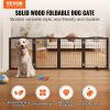 VEVOR Free Standing Dog Gate, 32" H x 96.5" W Freestanding Pet Gate, 4 Panels Foldable Dog Gate for Wide and Narrow Passageways