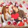 24Pcs Valentines Day Ball Ornaments, 2.36Inch Red Pink White Hanging Balls for Tree