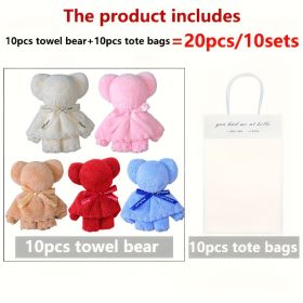 20 Piece Cute Bear Towel Gift Set - Perfect For Valentine's Day, Weddings, Birthdays, Cute Towels, Holiday Designs, Plush Material, Soft Fabric, (Option: 20pcs)