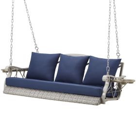 Porch Swing Basket (Color: Blue)