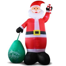 14 FT Lighted Christmas Inflatable Decoration, Giant Inflatable Santa Claus With Large Gift Bag, Blow Up Yard Decorations With Built-in LED Light (Option: 14ft)