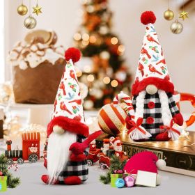 Christmas Gnomes Plush - Xmas Gnomes Santa Scandinavian Tomte Ornaments - Buffalo Check Plaid Christmas Doll - Xmas Decorations for Home, Office (Color: Christmas Cardinal Gnomes)